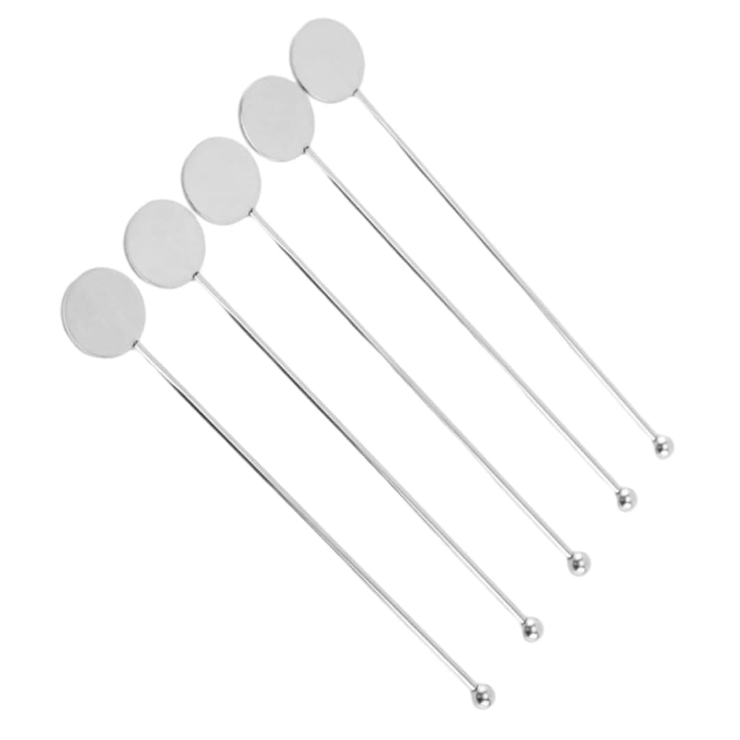 Xoeryoy Cocktail Stirrers Stainless Steel Beverage Coffee Swizzle Mixer Sticks Picks for Bar 5PCS ;1