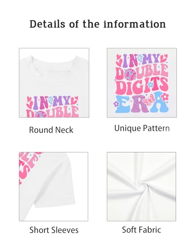 Image of in My Double Digits Era Shirt Girls Birthday Girl Shirt | 10 Birthday Shirt Girls 10th Birthday Gifts For Girls 10 Year Old Ten Party Tee Tops