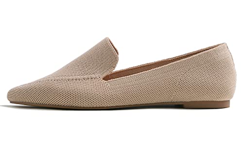 Image of FEVERSOLE Women's Woven Pointy Fashion Cutouts Breathable Knit Flat Shoes