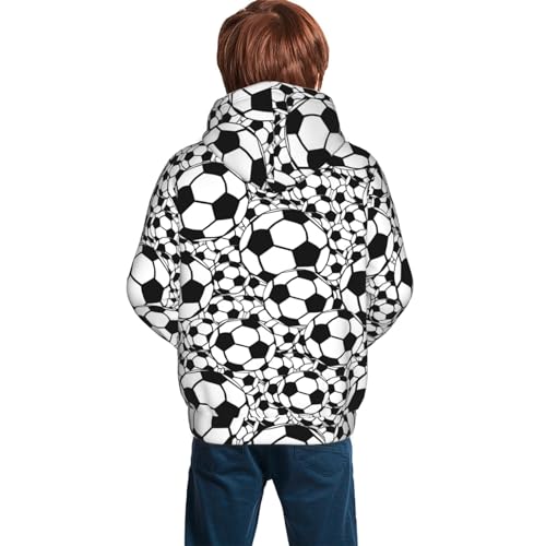 Football Pattern Boy, Girls Sports Shirt Youth Pullover Fashion Hooded Sweatshirt2