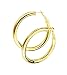 STAYJOY 18K Gold Polished Fashion High-Profile Hoop Earrings with Omega Backs (Large)