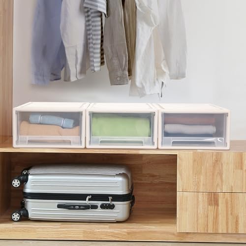 Yesdate Stapelbare Schubladeneinheit aus Kunststoff, 18 l, Schreibtisch-Frontbox, Schubladen-Organizer – 1 Stück