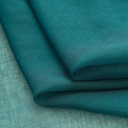 Image of MYSTIC-HOME Green Sheer Curtains 90 Inches Long - 2 Panels Tulle Drapes with Rod Pocket & Light Filtering Privacy, Elegant Window Panels for Bedroom, Living Room, Kitchen, Yard (52 inch W x 90 inch L)