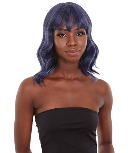 HPO Women's Shoulder Length Heat Resistant Wavy Wig - Adjustable