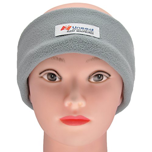 FULLLIGHT TECH Sleeping Headphones Eye Mask with Peaceful Earplugs Ultra Thin Stereo Speaker Soft Comfortable Sports Headband Handsfree Earphones for Workout Relaxation (Fleece Pattern)