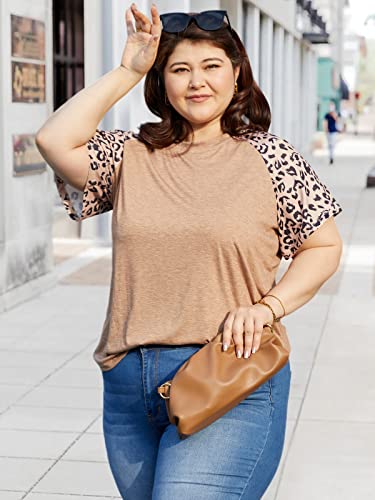 HDLTE Womens Plus Size Tops Floral Bell Sleeves Blouses Summer Crewneck Tunic Loose Casual T Shirts3