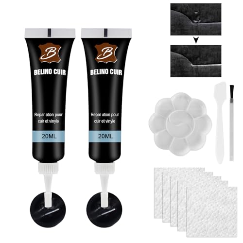 HASAIKA® uego de Reparación de Cuero, Restaurador de Relleno de Cuero, para Sofás, Asientos de Automóviles, Zapatos, Abrigos,Reparación de Arañazos (Negro)