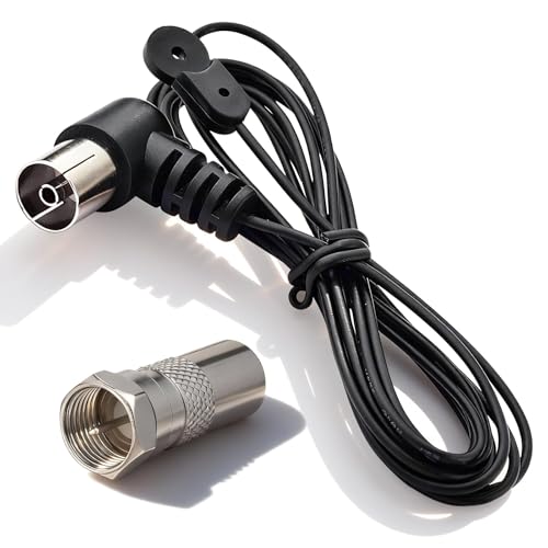 Bingfu Antena FM 75 Ohmios Antena de Adaptador de TV Hembra y Adaptador de TV Macho a F Macho Interior Dipolo de Alta Fidelidad para Radio Am FM Oenon Onkyo Sherwood Marantz