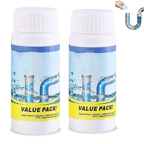 Powerful Sink & Drain Cleaner, Wild Sink and Drain Unblocker, Unclogging Cleaner, Pipe Dredge Agent, for Kitchen and Toilet Pipelines (2pcs)