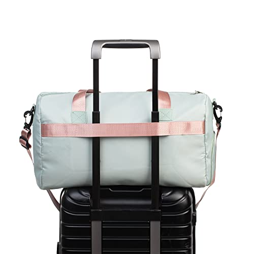 Travel Weekender Bag for Women With Shoe Compartment - Carry-On Duffel, Gym, Hospital Personal Item - Includes Toiletry Bag - 2 Pcs Love Chenille Letter Preppy4