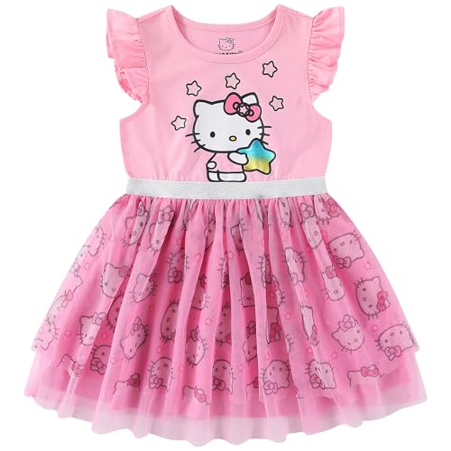 Hello Kitty Sanrio Girls Tulle Dress for Toddlers and Big Kids