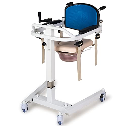 Ujqnbm Patient Lift Transfer Chair For Home, Bed To Toilet Transfer Chair, Portable Wheelchair Lift With 2 Cushion, Chair To Bed Transfer Wheelchair, Adjustable Width Base, 300 Lb Weight Capacity #TOP27
