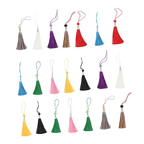 HAPINARY 20pcs Tassel Crystal Bead Decor Tassel Hanging Handicraft for Bag Clothes DIY Craft Accessories for Chinese Craft Supplies Beads for Jewellery Making Decorative Hanging Ornaments