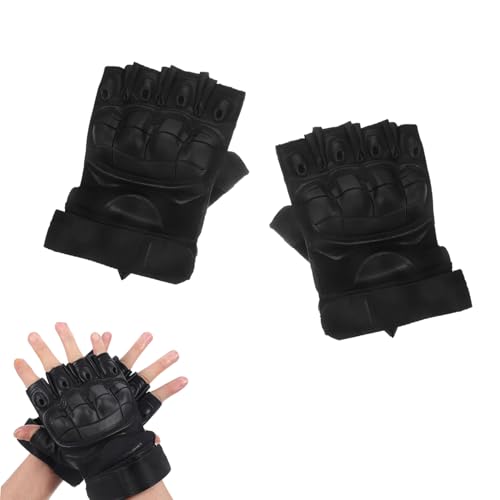 Esshogo Guanti Da Moto Senza dita in Pelle microfibra, Ciclismo Allenamento Bike Fitness Guanti a dita, adatti per attività all'aperto, arrampicata, corsa, escursionismo, campeggio, ciclismo, moto