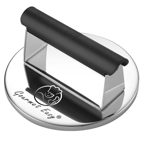 2lb Smash Burger Press Stainless Steel, Burger Smasher for Griddle Heat Resistant Handle, Hamburger Press, Dishwasher Safe Grill Press for Griddle, Meat Press Griddle Press for Flat Top Grill Cooking