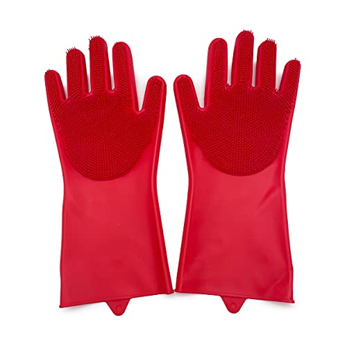 Par de Luvas para Limpeza - Vermelho - Mozcada