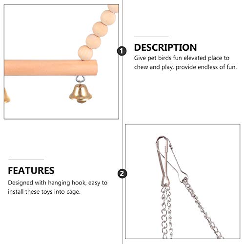 8 unidades kit de brinquedos para papagaio, pássaro, animal de estimação, escada suspensa de madeira