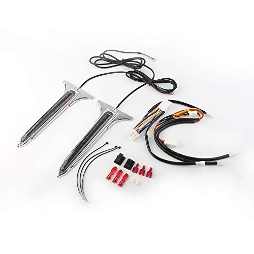 Luces LED traseras para alforjas de motocicleta Liru con lentes rojos/humo, inserto cónico cromado para soporte de luces traseras para Harley Touring Road King 1993-2013 con alforjas rígidas miniatura 2