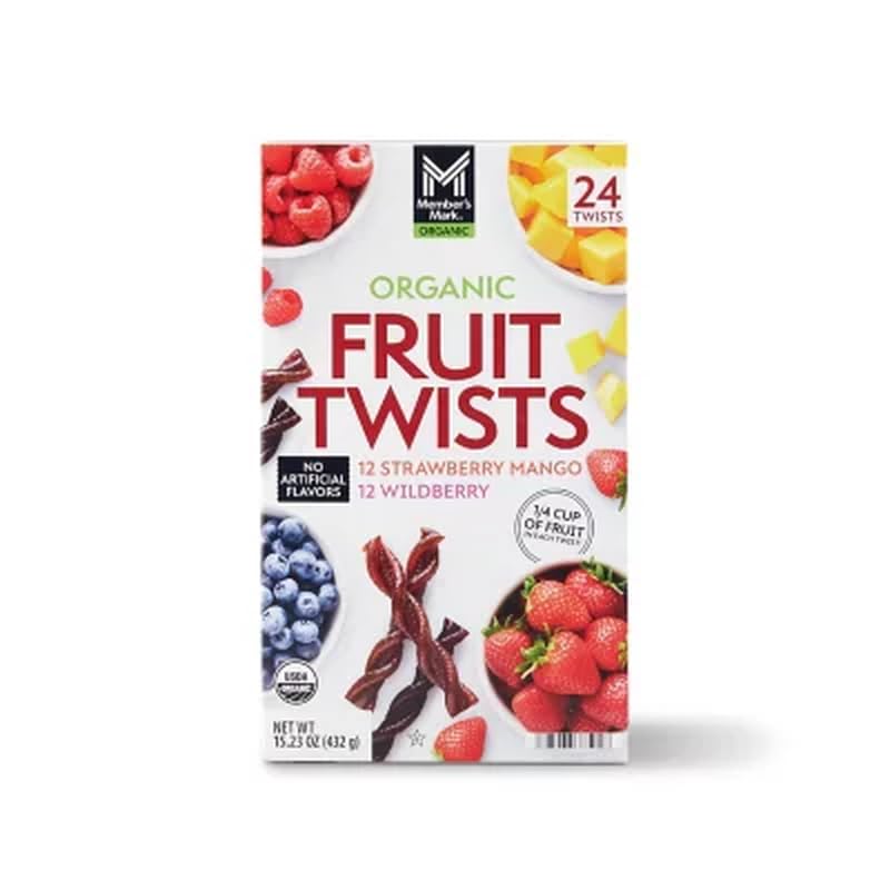 Organic Fruit Twist Variety Pack, Strawberry Mango & Wildberry Flavors, 24 Count, 15.23 OZ - No Artificial Sweeteners, No Artificial Flavors, No Artificial Food Coloring, No High Fructose Corn Syrup