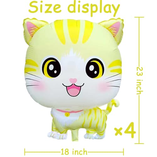 Cute Cat Balloons Yellow Smile Kitten Foil Balloons - image 5