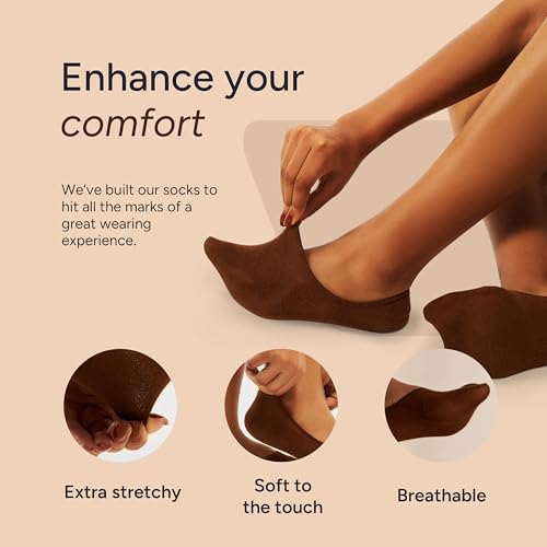 Image of Eedor No Show Socks Women - Low Cut Ankle, Non Slip