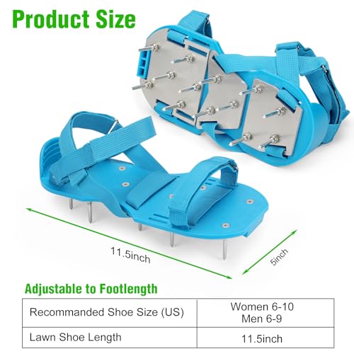 Lawn Aerator Shoes for Grass - Pre-Assembled Grass Aerator Shoes for Lawn - Soil Yard Aerator Tool for Aerating Patio Garden