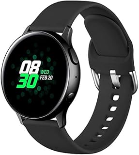 Dirrelo Sportarmband kompatibel mit Samsung Galaxy Watch Active/Active 2 40 mm/44 mm, Silikon, Ersatz für Galaxy Watch 3 41 mm/Galaxy Watch 42 mm/Garmin 20 mm, für Damen und Herren, Schwarz L