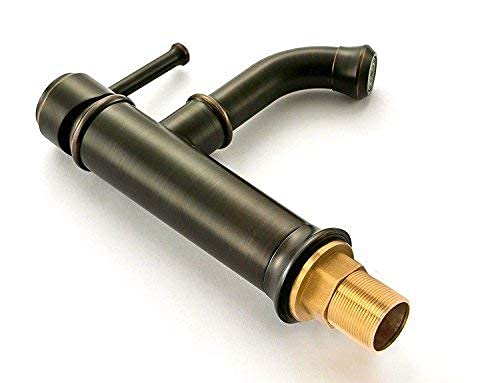 Grifo Grifo Grifo Moderno Sin Plomo Válvula de cerámica y latón Macizo Grifo Mezclador Grifo de Cascada Baño Negro Antiguo Cepillado Caliente y frío Grifo Monomando Simple