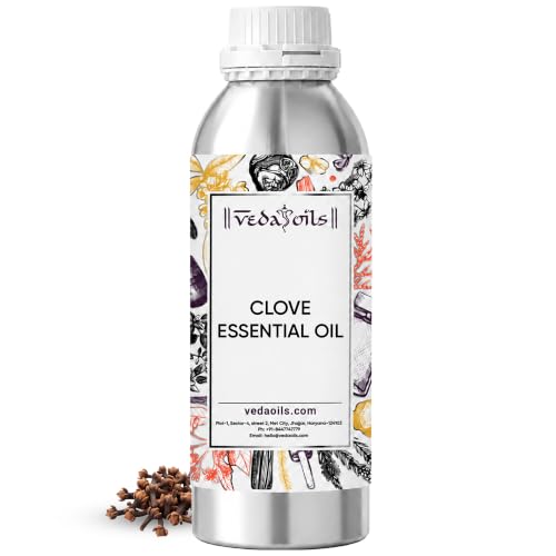 Image of VedaOils Clove Essential Oil 100ml | 100% Pure, Natural & Undiluted Clove Oil for Teeth Pain, Skin, Hair, Pimples, Acne, T-Zone & Underarm | High Potency Premium Therapeutic