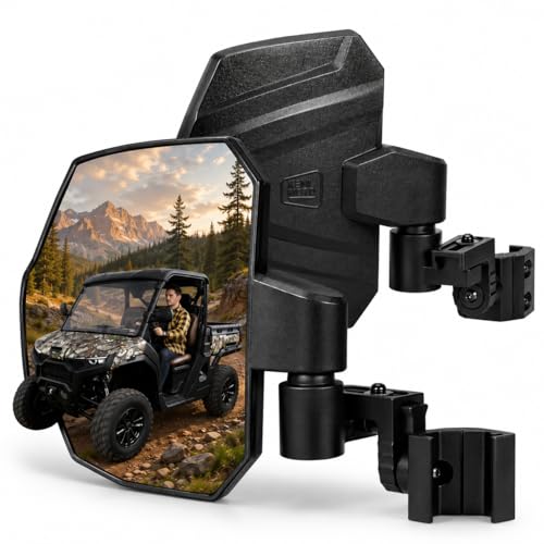 KEMIMOTO UTV Side Mirrors 2026 Upgraded Extendable Mirrors Compatible with Polaris Ranger General Can-Am Defender CFMOTO UForce Adjustable Telescopic Rear View Mirror for Pro-Fit Cage Accessories