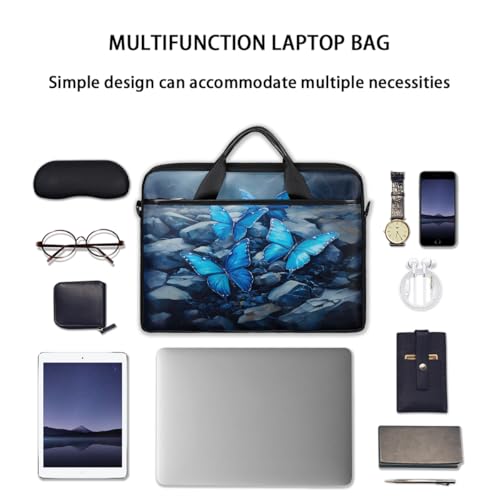 Bolsa para laptop con diseño mariposa azul 15 pulgadas miniatura 7