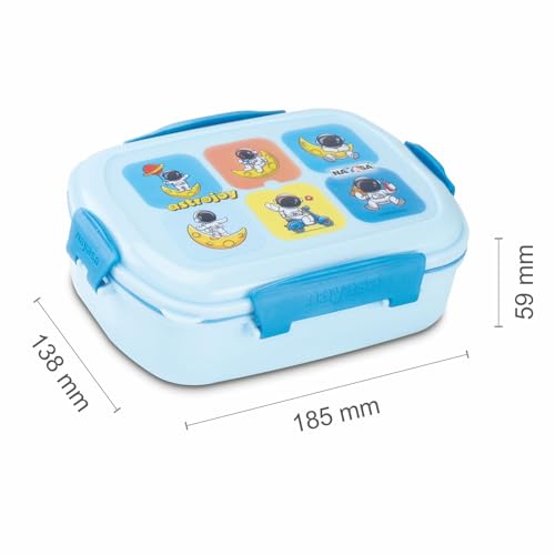 Image of Nayasa On The Go DLX Small Lunch Box, Leakproof, Durable - Perfect for School Kids, Blue