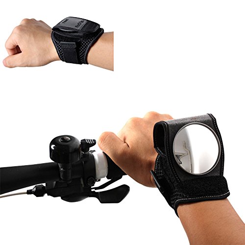 binghang ciclismo bicicleta bicicleta espejo retrovisor  Muñequeras muñequeras trasera espejo negro