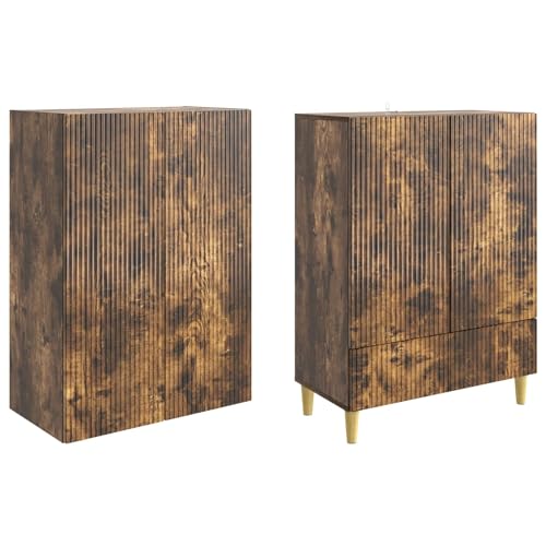 Armario auxiliar de madera de roble ahumado de diseño sofisticado 5