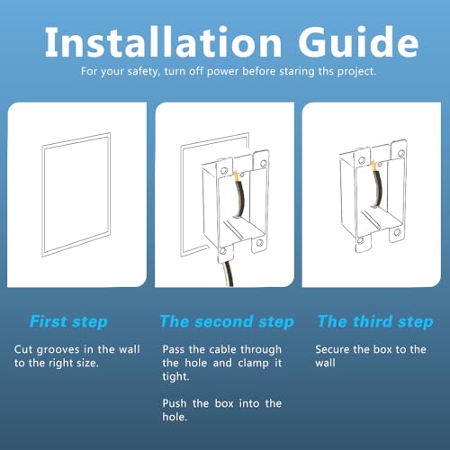 Image of Blue Old Work Shallow Outlet Box, 8 cu in, 3 Pack, ETL Listed | Features 8 cu in Shallow Electrical Box; Non-Metallic; AWG Standard.