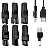 Thalire Cavo di Ricarica USB Universale per Rasoio Elettrico – Set da 7 Pezzi con 6 Adattatori Intercambiabili per Macchinetta Barba, Tagliacapelli e Dispositivi di Cura Personale, Dispositivi 5V