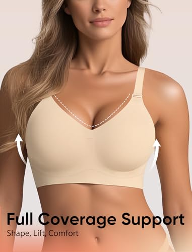 Image of Wireless Bras for Women No Underwire Seamless Buttery Bralettes Smoothing Women's Bras Full Coverage Shapedly Bra