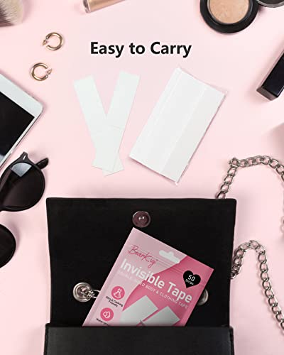 50-Strips Double-Sided Tape For Fashion, Tape For Clothes, Bearkig Fabric Tape For Women Clothing And Body, All Day Strength Tape Adhesive, Invisible And Clear Tape For Sensitive Skins #TOP3