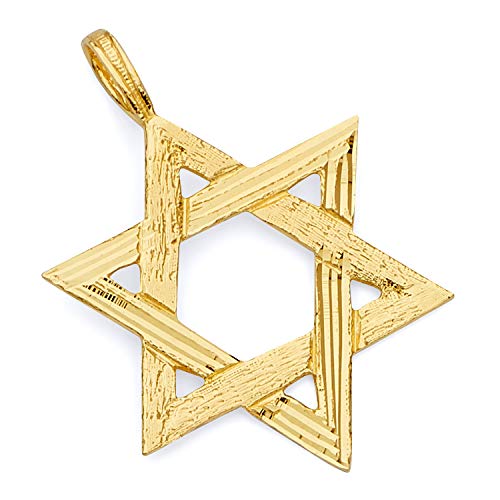 14k Yellow Gold Star of David Pendant