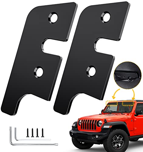 Eamplest Upgraded Sun Visor Repair Kit for Jeep Wrangler JL JLU 2018-2023 & Gladiator JT 2020-2023 Accessories Aluminum Alloy Full-Size Visor Repair Kit Heavy Duty Visor Mounting Clips Replacement
