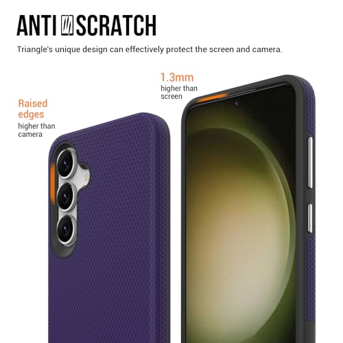 Image of NOXO Ultra-Hybrid Triangle Back Case Cover for Samsung Galaxy S25 Fe, | Shockproof Design | Camera Protection | Soft TPU & Rugged PC | Bumper Case Cover for Samsung S25 Fe, (Deep Purple)