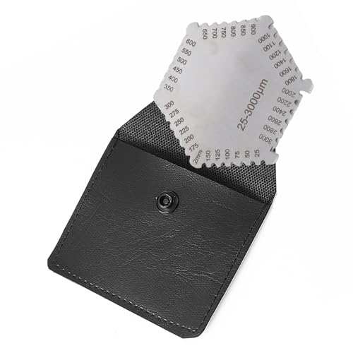 Calibrador de espesor de película húmeda, acero inoxidable de alta precisión 25-3000um con base negra para medición de recubrimiento de pintura miniatura 5