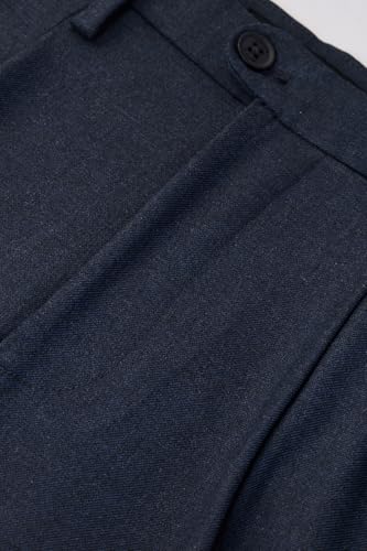Image of SNITCH Men Casual Trousers| Baggy Fit Mid Rise Solid Plain Front Style | Breathable Cotton Blend & Lightweight Linen Fabric for Summer & Everyday Outings