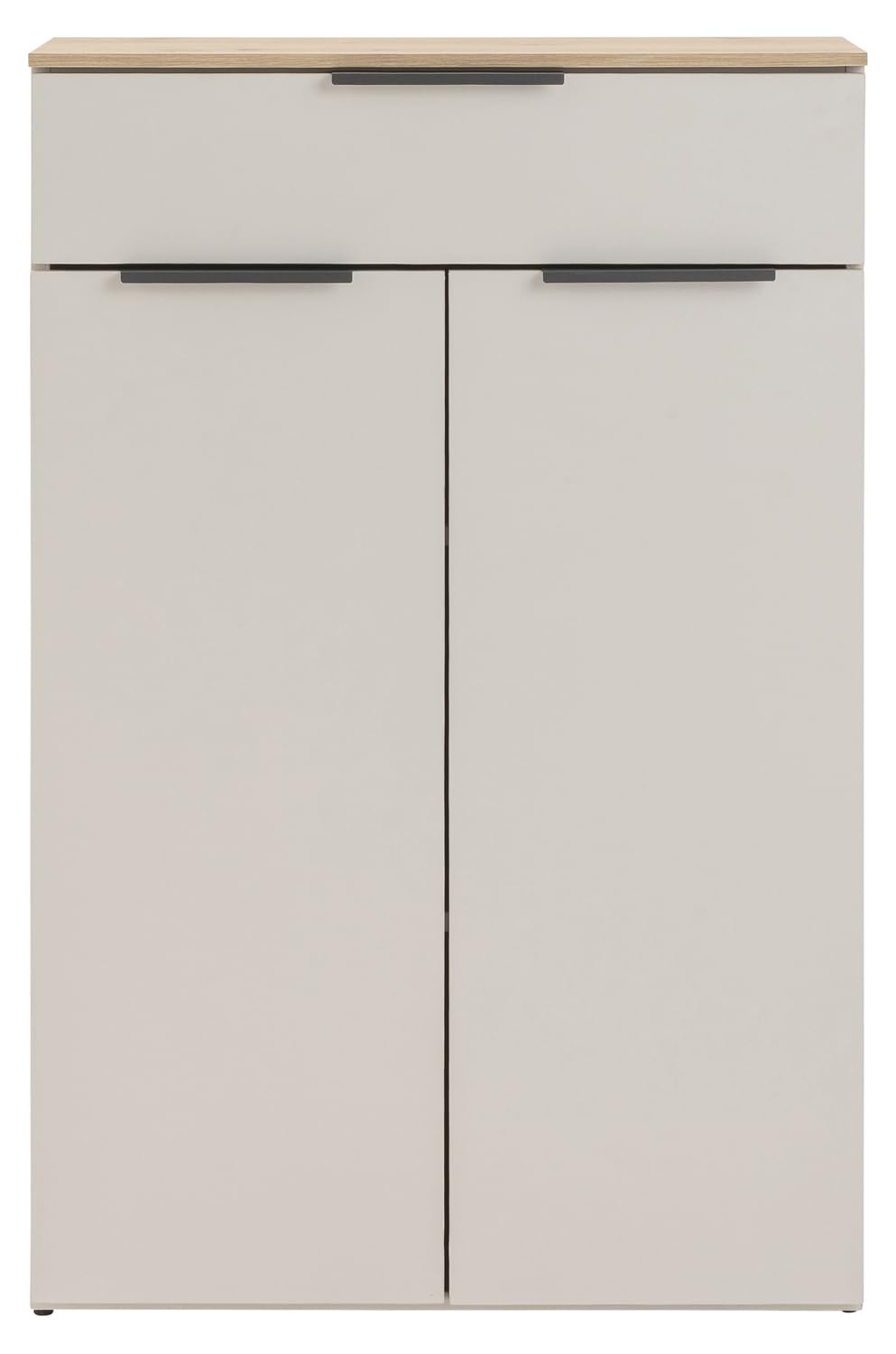 Composad | Base Multiuso della Linea PRONTOcon 1 Cassetto e 2 Ante, Mobile Contenitore per Ufficio e Home Office (LxAxP): 68,9x105,3x35,5 cm, Grigio Cashmere Topmatt e Rovere Mielato
