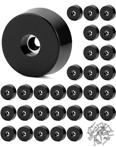 QWORK® 30 Pezzi di Piedini in Gomma per Mobili con Viti in Acciaio Inox 304, Piedini per Sedie Antiscivolo per Taglieri, Tavoli e Sedie, 25 x 23 x 9 mm