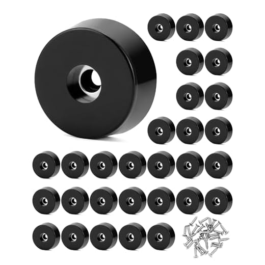 QWORK® 30 Piezas Tacos de Goma para Muebles con Tornillos de Acero Inoxidable 304, Patas de Goma Antideslizantes y Resistentes al Desgaste para Mesas y Sillas, 25 x 23 x 9 mm