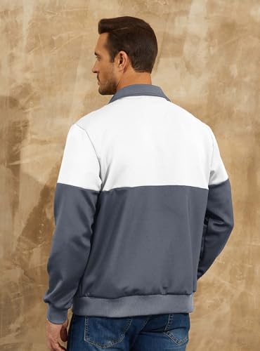 Image of HYPESTFIT Men's Retro Track Jackets, Relaxed Fit | Lightweight men's casual jacket ideal for spring & fall, running and daily athletic wear