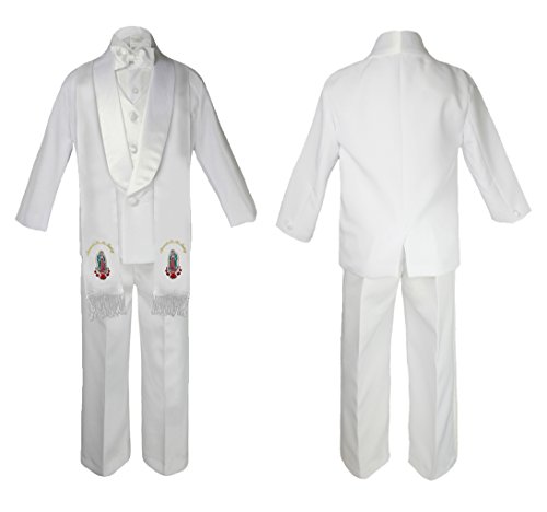 Image of Baby Boy Communion Shawl Lapel Jacket Suit Gold Guadalupe on Stole SM-20