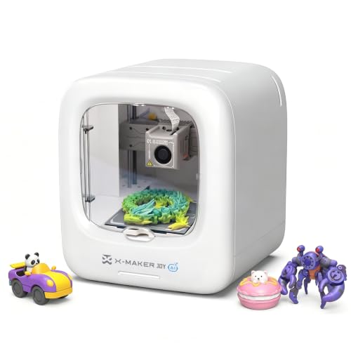 Image of AOSEED AI 3D Printer for Kids, Fast 400mm /s, 8000+ Models, Enclosed Safe | One-Click WiFi App Control, Leveling-Free 3D Printer, 1 PLA Filament, STEM Toy Gift for Home & School, X-MAKER JOY AI+