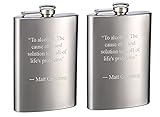 Top Shelf Flasks Brand Engraved 8oz Hip Flasks - Personalized, Pack of 2